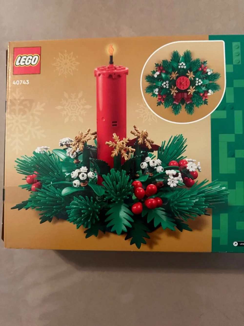 LEGO Red Candle Centerpiece with Green Foliage